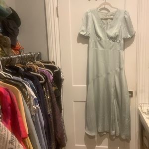 Express light blue silk dress